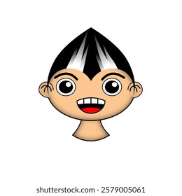 Manga style face with black hairs