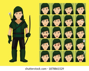 Manga Style Hood Thief Cartoon Character Emotions