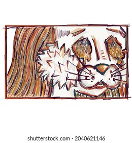 Manga style. Japanese cartoon Comic concept. Anime characters. Anime faces and eyes. Vector illustration EPS10