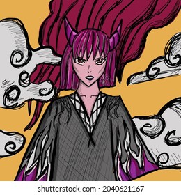 Manga style. Japanese cartoon Comic concept. Anime characters. Anime faces and eyes. Vector illustration EPS10