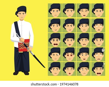 Manga Style Naga Kachin Clothes Cartoon Character Emotion