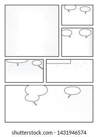 Manga style page layout Template comic page