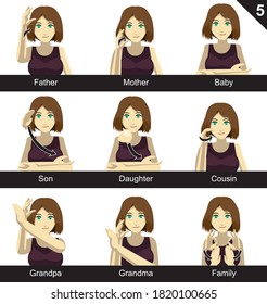 Manga Style Sign Language Set 5 Stock Vector (Royalty Free) 1820100665 ...