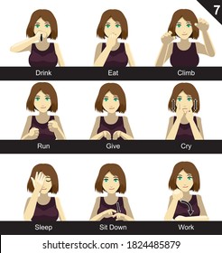 Manga Style Sign Language Set 7 Actions