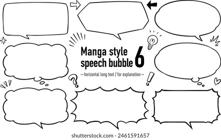 Burbuja de discurso estilo manga 6 texto largo Horizontal, para mayor explicación