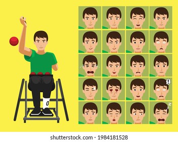 Manga Style Sport Boccia Cartoon Character Emotions