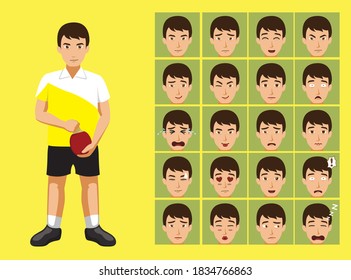 Manga Style Sport Table Tennis Cartoon Character Emotions