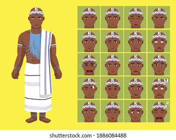 Manga Style Tribe Xhaosa Cartoon Character Emotions