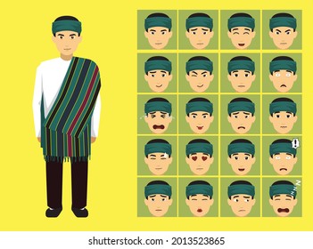 Manga Style Zomi Chin Man Clothes Cartoon Character Emotion