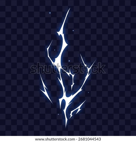 Manga thunder background presents cartoon energy strike effect with glowing spark lines. Manga thunder bg element works for comic lightning bolt, anime flash, electric hit or dynamic vfx.