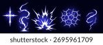 Manga thunder effect with comic bolt lightning vector art. Manga thunder explosion and crack grid bg template. Electric storm strike works as digital vfx, energy frame, cartoon spark or blast asset.