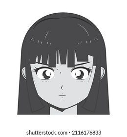 manga woman comic icon isolated