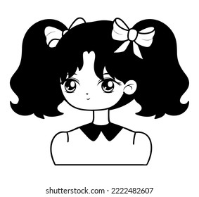 manga woman illustration over white