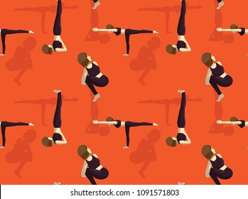 Manga Yoga Noose Pose Background Seamless Wallpaper