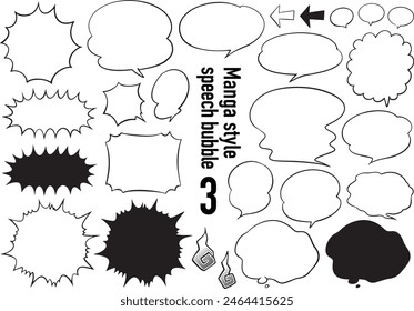 Manga,comic style speech bubble set 3