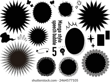 Manga,comic-style speech bubble set 5