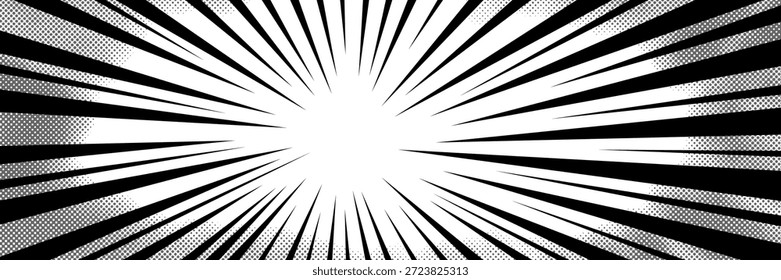 Manga-inspired anime background with dramatic speed lines. This comic effect adds power and motion to any anime-style art.