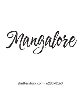 mangalore, diseño de texto. Caligrafía vectorial. Afiche de tipografía. Se puede utilizar como fondo.
