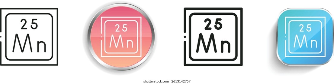 manganese icon. Thin Linear, Regular and Button Style Design Isolated On White Background