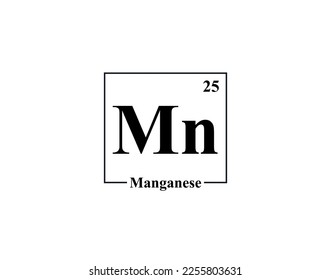 Mangansymbol, Vektorgrafik. 25 Mn Manganese