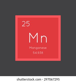 Manganese simple style tile icon. Chemical element of periodic table. Vector illustration EPS8
