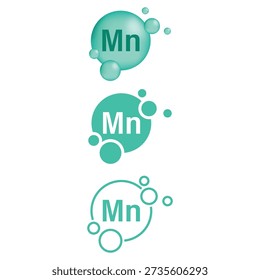 Manganese Symbol Icon Set Vector Design.