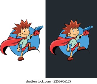 Mange style character, tiny hero, victory pose, adventure, holding in hand, with accessories, colorful and joyful
