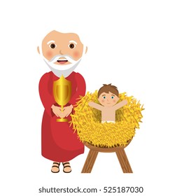 manger character christmas card