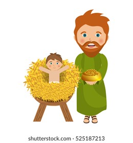manger character christmas card