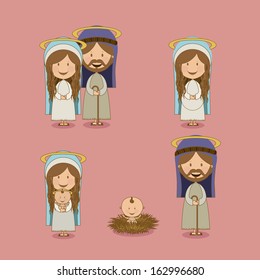 manger design over pink  background vector illustration 