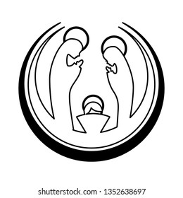 manger family figure silhouette icon