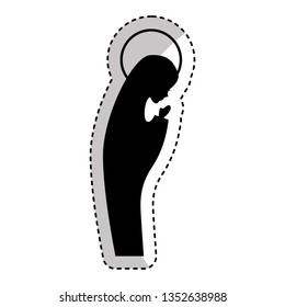 manger mary virgin figure silhouette icon