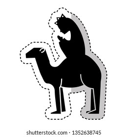 manger person in camel figure silhouette icon