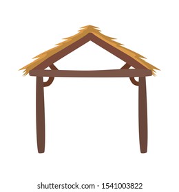manger wooden stable isolated icon vector illustration design
