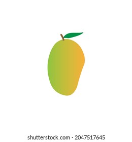 manggo fruit illustration vector, nagging and leaves. sweet manggo with white background.