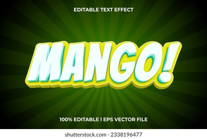 Mango 3d editable text effect, template with 3d style use for logo and business brand