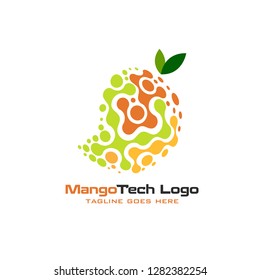 mango and abstract elements, peach and harmonic color combinations, modern abstract designs for business industries, vector logo templates, web logo