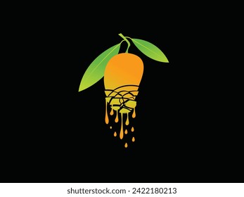 Mango Abstract Logo Design And Vector and black background. - Powered by Shutterstock - Get 15% off with code: PIKWIZARD15