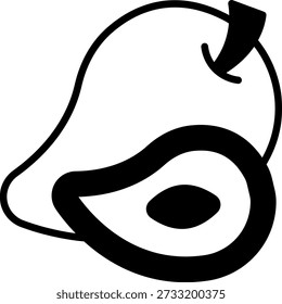 Mango and Avocado Fruit Icon Illustration