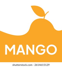 Mango background flat. Fruit silhouette vector illustration. simple backdrop presentation template.