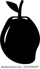 Mango black silhouette minimal vector illustration