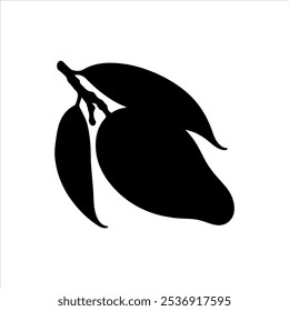 Ilustración vectorial de silueta negra de mango sobre fondo blanco