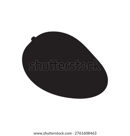 Mango black silhouette vector illustration on white background