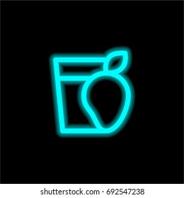 Mango blue glowing neon ui ux icon. Glowing sign logo vector
