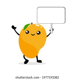 Mango with board sign Vector Illustration