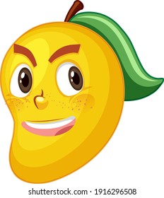 Mango cartoon character with facial expression illustration