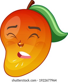 Mango-Zeichentrickfigur mit Gesichtsausdruck-Illustration