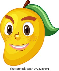 Mango cartoon character with facial expression illustration