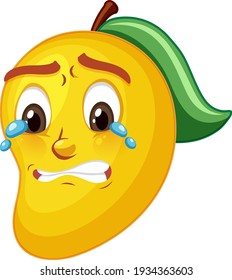 Mango cartoon character with facial expression illustration