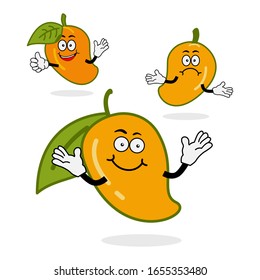 Mango Cartoon Character facial expressions illustration